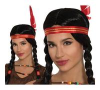 Shein Peluca India con Cinta y Trenzas para Disfraces Infantiles, Complemento de Fantasía con Estilo Tradicional, Ideal para Fiestas Temáticas, Teatro, Cele