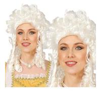Shein Peluca Marquesa Blanca en Caja para Disfraces de Lady, Mujeres y Niñas, Perruque Estilo Rococó, Con Cabello Rizado y Voluminoso, Perfecta para Fiestas
