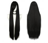 Shein Peluca sintética universal para cosplay, cabello liso de 100 cm/40 pulgadas de largo, adecuada para múltiples estilos, pelucas de colores para fiestas