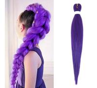 Shein Peluca trenzada morada de Rumi, accesorio de disfraz versátil para fiestas, mercancía IP, peluca de grupo de chicas anime para cosplay