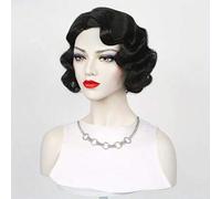Shein Peluca Vintage de Onda Ondulada Resistente al Calor de Viscosa Sintética de HairJoy, Estilo Vintage Flapper de los años 20, Cabello Corto y Rizado Est