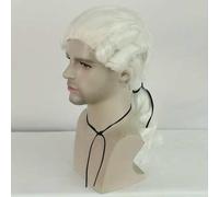 Shein Pelucas de estilo cosplay para jueces y abogados - Pelucas rizadas largas - Cabello sintético resistente al calor, blanco, adecuado para Halloween, ab