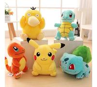 Shein Peluche Pokémon Pikachu Squirtle de 20cm, juguete de peluche con estrella, muñeco de agarre para escritorio, colgante, almohada, regalo de cumpleaños,