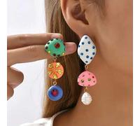 Shein Pendientes asimétricos de diseño de dopamina para mujeres, de material acrílico de lujo, regalo de joyería ideal para parejas, novias y madres (pueden