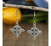 Shein Pendientes con nudo de bruja, regalo de joyería de brujería para mamá, pendientes de palanca, pendientes de moda, pendientes vintage, pendientes de nu