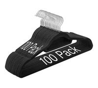 Shein Perchas de terciopelo de 100 piezas, ahorradoras de espacio, antideslizantes, con pinzas para corbata, giratorias 360°, adecuadas para trajes, chaquet