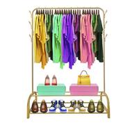 Shein Perchero Burro Premium Rack 2 Stan Nyana Home , 1 Barra de Colgar, 8 Ganchos Laterales, 2 Baldas Inferiores, Blanco - 158x110x39cm Organización Hogar