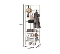 Shein Perchero de pie, estante para zapatos, organizador compacto de esquina de varios niveles para ropa y zapatos, vertical, tubo de metal, vestidor portá