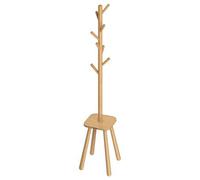 Shein Perchero, Perhcero de Suelo, con 8 Ganchos y Estante de Almacenamiento, 170,5 cm de Altura, para Abrigos Sombreros Bolsos, Entrada Pasillo Dormitorio,