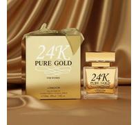 Shein Perfume femenino 24K Pure Gold by Lonkoom 100 ml - Fragancia sofisticada y envolvente con acordes ambarados y dulces, ideal para mujeres elegantes que