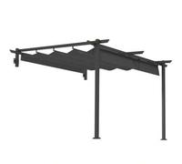 Shein Pérgola de terraza Outsunny de aproximadamente 3x3m, techo de terraza, pabellón de jardín de aluminio, montaje en pared, pabellón de jardín con techo