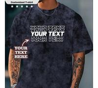 Shein Personaliza camisetas retro para hombres con texto con marca de agua. Personaliza tu texto, tu nombre o crea impresiones de texto de amor personalizad