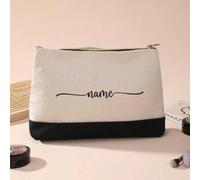 Shein Personaliza tu nombre y texto exclusivos, lona ligera con cremallera impermeable para abrir sobres rojos, billetera de gran capacidad para monedas, es