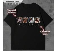 Shein Personaliza una camiseta con foto "Amo a mi esposa ardiente" para hombres, personaliza tu texto y foto, perfecta para el Día de San Valentín, un regal