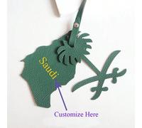 Shein Personalizado Iniciales Letras 1 pieza Colgante de Palma en PU Mapa Popular de Arabia Saudita Adornos Charm de Bolsa Nombre Personalizado Decoraciones