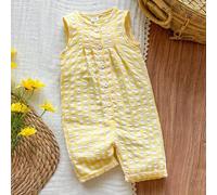 Shein Peto sin mangas de cuadros lilas y blancos para bebés niñas en verano, de tono lila suave y dulce, con un estilo pastoril fresco. El clásico patrón de