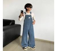 Shein Peto vaquero suelto de diseño básico y cómodo con detalles de parches y bolsillos, en estilo vintage y casual de la Y2K, para niños y adolescentes, id