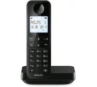 Shein Philips D2701B - Teléfono Fijo Inalámbrico, Pantalla Retroiliminada 4,6', Micrcoteléfono Vertical, Llamadas Manos Libres, hasta 14 Horas, Antena Op