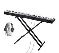 Shein Piano digital de 88 teclas, teclas semipesadas, conjunto de piano con soporte ajustable, altavoces integrados, pedal de sustain, auriculares, Bluetoot