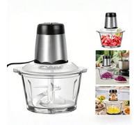 Shein Picadora de alimentos y carne eléctrica de alta potencia de 500 W. Procesador de alimentos multifuncional de 2 velocidades con recipiente de vidrio gr