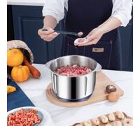 Shein Picadora de carne eléctrica de 5 l, amasadora de acero inoxidable, potente procesador de alimentos de 500 W, 5 velocidades, para mezclar masa, cebolla