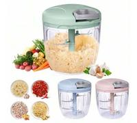 Shein Picadora de verduras multifunción, trituradora de frutas, picador de ajo, máquina de cortar verduras, prensa de ajo, procesador de alimentos, picadora