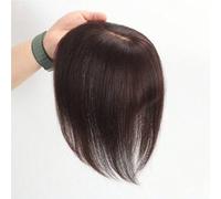 Shein Pieza superior de cabello humano virgen de base de seda color chocolate marrón, cabello liso, piezas superiores de color negro natural marrón para muj