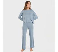 Shein Pijama largo Mujer Angorina . Camiseta de Manga larga y Pantalón con Cintura Elástica y Bajo Acampanado. Cómodo e Ideal para el Invierno. Disponible