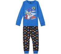 Shein Pijama Largo Single Jersey Sonic Licencia Oficial - Pijama Largo Suave y Cómodo para Dormir - Pijama Talla 10A
