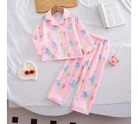 Shein Pijama para niñas - Conjunto de pijama de 2 piezas. Este producto requiere exposición a luz UV para brillar. Conjunto de pijama de unicornio rosa con