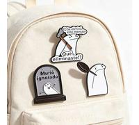 Shein Pin de esmalte Flork Meme español, sartén de hacha muerta, ignorado. Este mensaje ha sido eliminado. ¿Qué eliminaste? Broche pin de solapa joyería reg