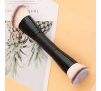 Shein Pincel de maquillaje de doble extremo - Pincel angulado de contorno y pincel plano para base, para crema BB, base de maquillaje líquida, mezcla unifor