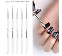 Shein Pinceles de arte de uñas de tamaños 6, 9, 12, 18, 24 mm para pintar, dibujar líneas y flores con un diseño especial ultra fino