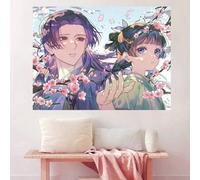 Shein Pintura de diamante del anime "The Apothecary Diaries" con Mao Mao y Jin Shi - Kit de manualidades de mosaico de punto de cruz para decoración del hog