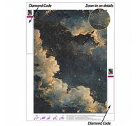 Shein Pintura de diamantes 5D | Kits de pintura de diamantes del cielo estrellado cósmico. Estrellas centelleantes en las nubes. Diamante de arte HD, pintur