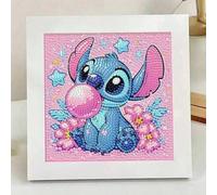 Shein Pintura de diamantes de Stitch de Disney DIY, cuadro decorativo (color y estilo aleatorios), regalo de cumpleaños para niños