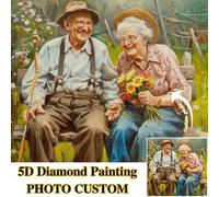Shein Pintura de diamantes personalizada, kit de pintura de diamantes DIY con foto personalizada, manualidades de arte de diamantes, regalos de boda, decora