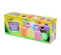 Shein Pintura lavable para niños, 10 unidades, actividades para niños en casa, surtido, 2 oz de suministros de pintura, colores fluorescentes, manualidades