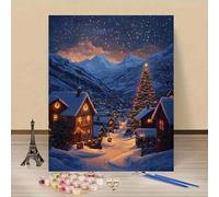 Shein Pintura por números con brillo navideño: Ilumina una vida creativa, representa un mundo colorido. Pintura por números DIY, comienza tu viaje artístico
