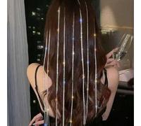 Shein Pinza para el cabello trenzada con strass plateado y borla para mujer, accesorio de diadema para rastas, para uso diario