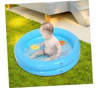 Shein Piscina hinchable de ocio, piscina de natación circular de 2 círculos, juguetes de piscina y playa con boya para diversión acuática de niños, piscina
