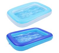Shein Piscina inflable, piscina rectangular, piscina redonda de doble capa gruesa, juego de agua para el jardín familiar, uso en exteriores, interiores, pla