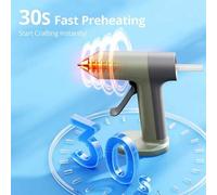 Shein Pistola de pegamento caliente Tilswall de 50 W para bricolaje y reparaciones del hogar. Pistola de pegamento termofusible eléctrica de litio, mini bol