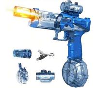 Shein Pistolas de agua eléctricas con boquilla de llama, pistolas de agua de alta capacidad, juguete para fiestas de verano al aire libre en la playa o en l