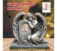 Shein Placa conmemorativa de ángel personalizada de acrílico - Regalo conmemorativo para la familia - Ángel por siempre, ángel en nuestros corazones por sie