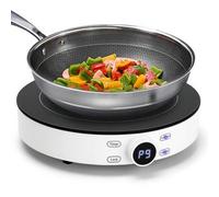 Shein Placa de Inducción Portátil, 2000W, Diseño Redondo, 9 Niveles de Potencia, Temporizador de Apagado, Apto para Recipientes Compatibles con Inducción de