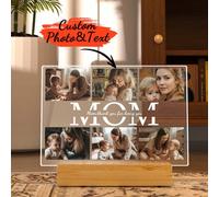 Shein Placa de luz nocturna personalizada con foto, regalo para mamá, decoración del hogar, regalo de cumpleaños y festividades, Día de San Valentín, Día de