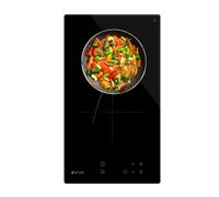 Shein Placa Vitrocerámica EVVO V30 / Encimera Eléctrica Táctil de 2 Zonas | Potencia 3000W (1200W+1800W) | Máx. Diámetro 18cm | 9 Niveles de Cocción | Contr