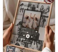 Shein Plantilla de póster de música personalizada en lienzo, collage de fotos de nuestra canción como regalo de celebración, decoración de habitación, arte