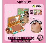 Shein ¡Playa por favor! Polvos bronceadores, bronceador mate con alto nivel de pigmentación, textura fina y suave, incluye espejo, bronceador facial para co